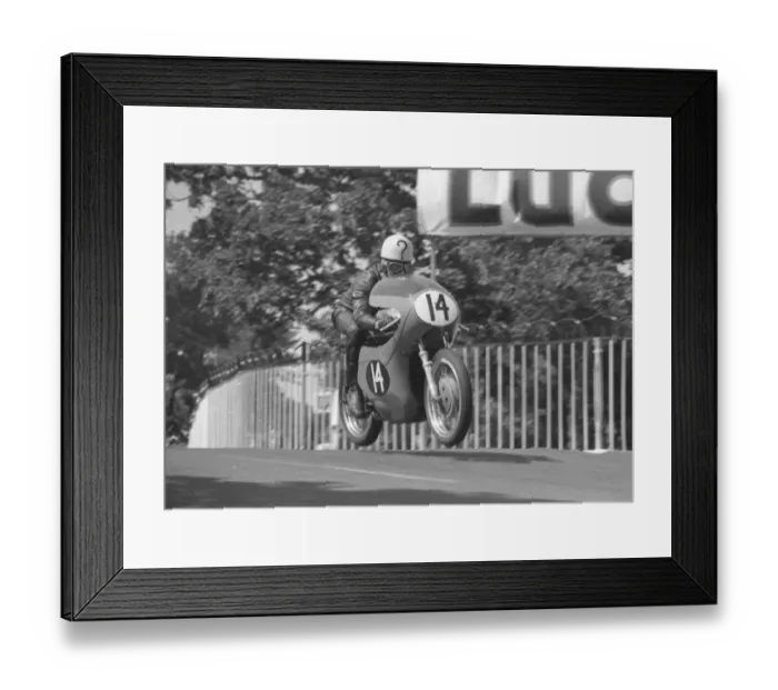 Framed Print : Rex Avery (EMC) at Ballaugh Bridge: 1964 Ultra Lightweight TT Framed Print : Rex Avery (EMC) at Ballaugh Bridge: 1964 Ultra Lightweight TT