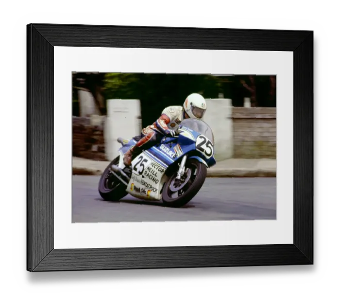 Framed Print : Norman Brown (Suzuki); 1982 Classic TT
