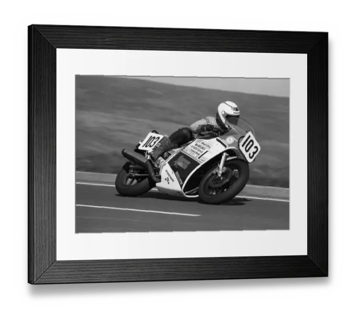 Framed Print : Mark Bullen (Suzuki) 1985 Formula One TT Framed Print : Mark Bullen (Suzuki) 1985 Formula One TT