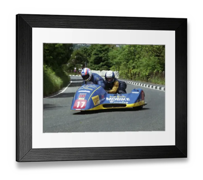 Framed Print : Dick Hawes and Eddie Kiff (Yamaha) 1993 Sidecar TT