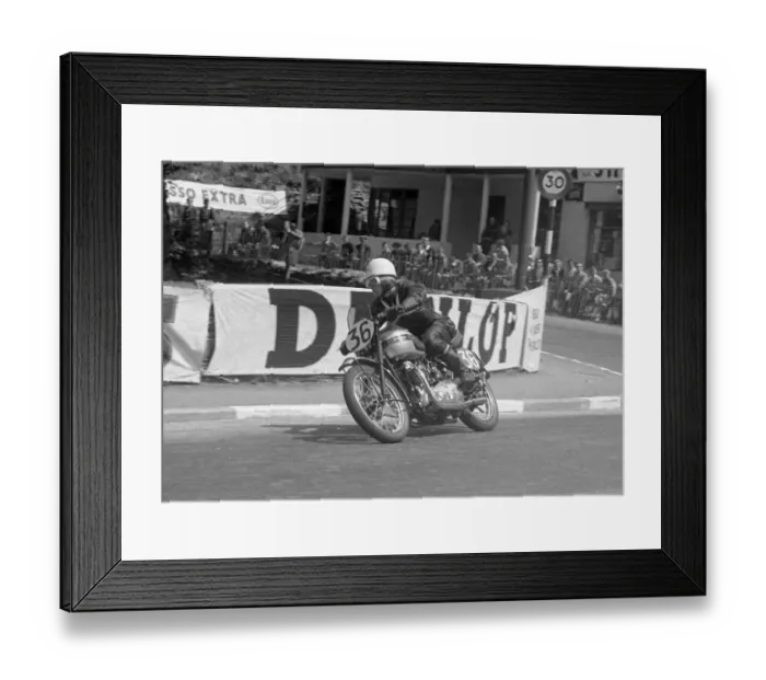Framed Print : Derek Powell (Triumph) 1953 Senior Clubman TT