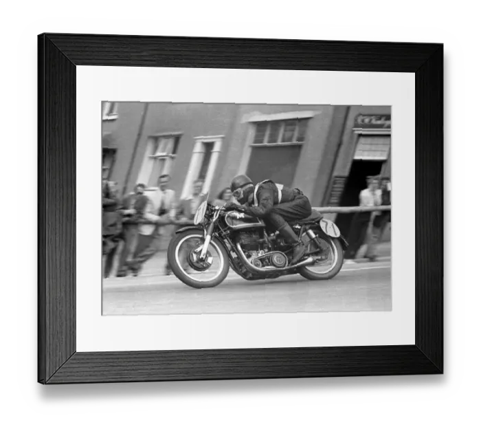 Framed Print : Dennis Christian (Matchless) 1955 Senior Manx Grand Prix Framed Print : Dennis Christian (Matchless) 1955 Senior Manx Grand Prix