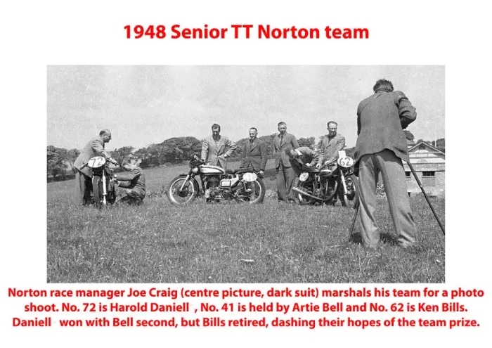 Framed Print : 1948 Senior TT Norton team Framed Print : 1948 Senior TT Norton team