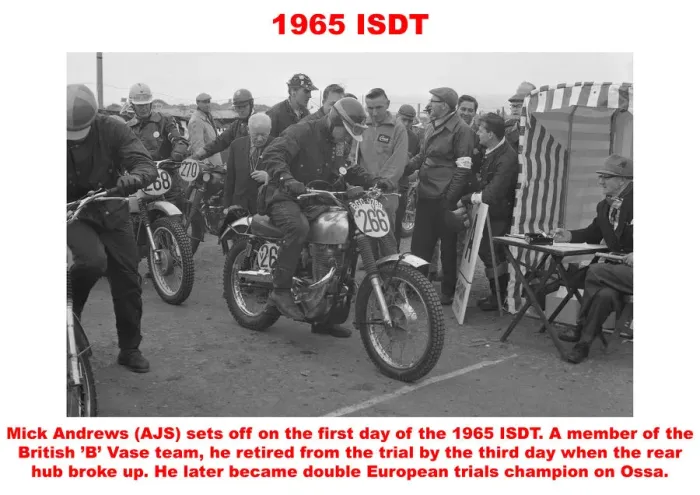 Framed Print : 1965 ISDT. Mick Andrews (A.J.S) sets off on the first day of the 1965 ISDT Framed Print : 1965 ISDT. Mick Andrews (A.J.S) sets off on the first day of the 1965 ISDT