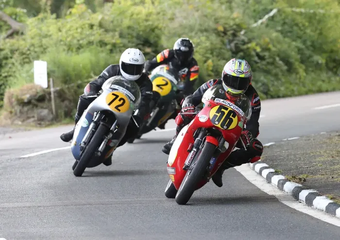 Framed Print : Adam McLean (Matchless) and Ian Bainbridge (Petty Norton) 2022 Pre TT Classic Framed Print : Adam McLean (Matchless) and Ian Bainbridge (Petty Norton) 2022 Pre TT Classic