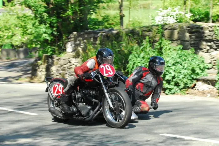 Framed Print : Adam Pope & John Christopher (Triumph) 2016 Pre TT Classic Framed Print : Adam Pope & John Christopher (Triumph) 2016 Pre TT Classic