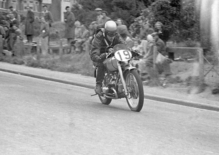 Framed Print : Adrian Burton (Douglas) 1950 Junior Clubman TT