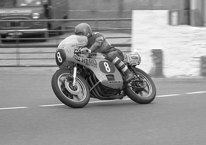 Framed Print : Alan Jackson (Honda) 1977 Formula Two TT