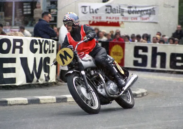 Framed Print : Alan Kipper Killip (Triumph Travelling marshal) 1968 Manx Grand Prix Framed Print : Alan Kipper Killip (Triumph Travelling marshal) 1968 Manx Grand Prix