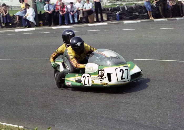 Framed Print : Alan May & Nick Gray (Skillicorn Yamaha) 1978 Sidecar TT