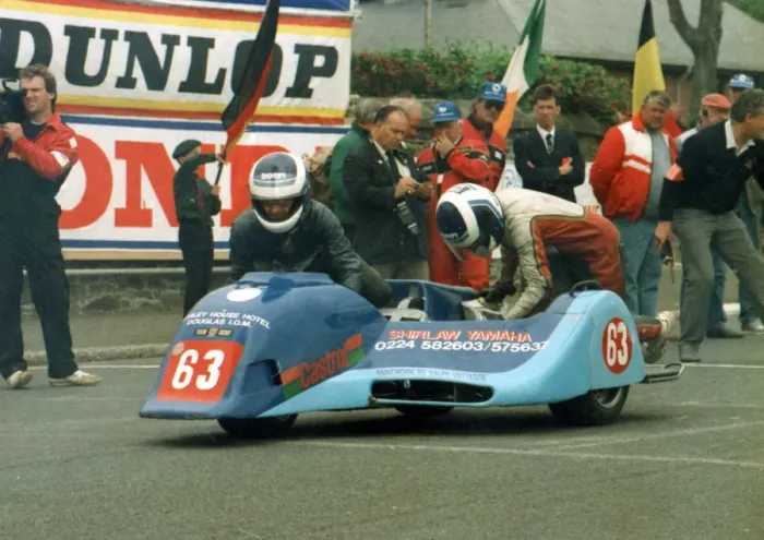 Framed Print : Alan Shand & Neil Miller (Ireson Yamaha) 1989 Sidecar TT