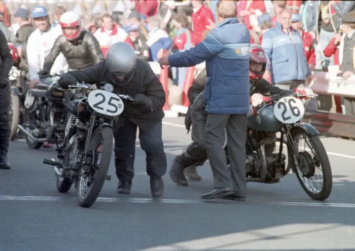 Framed Print : Alan Virco (Rudge) and Peter Welch (Rudge) 1990 TT Parade Lap Framed Print : Alan Virco (Rudge) and Peter Welch (Rudge) 1990 TT Parade Lap