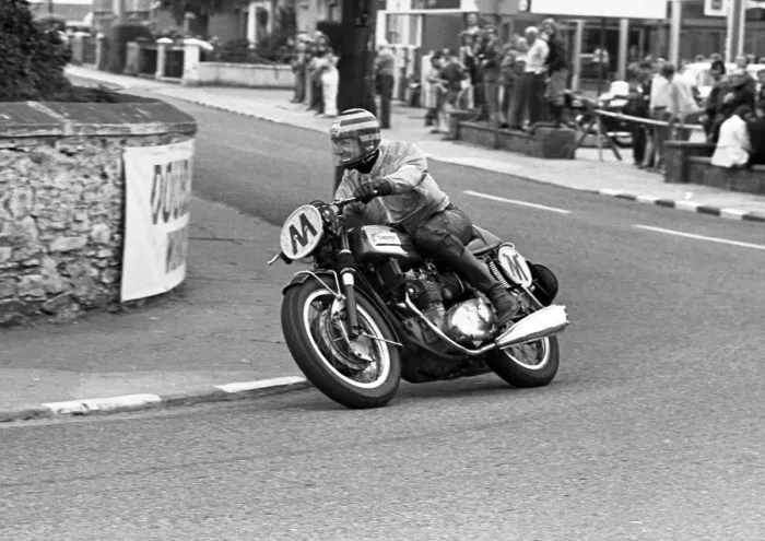 Framed Print : Albert Moule (Triumph) 1973 Manx Grand Prix Framed Print : Albert Moule (Triumph) 1973 Manx Grand Prix