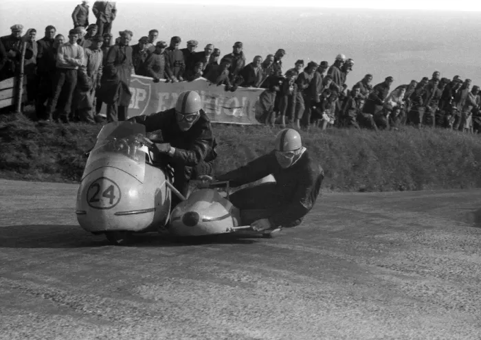 Framed Print : Alec Skein & F H Westaway (Norton) 1956 Sidecar TT Framed Print : Alec Skein & F H Westaway (Norton) 1956 Sidecar TT
