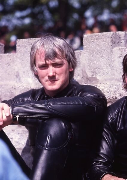 Alex George before the start of the 1981 Classic TT