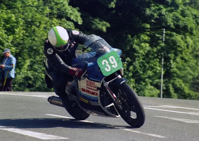 Framed Print : Alex George (Suzuki) 1987 Production B TT