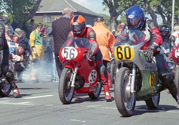 Andrew French (Aermacchi) and Malcolm Wheeler (Benelli) 2002 TT Parade Lap