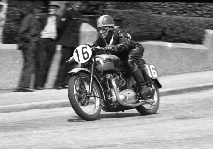 Framed Print : Andrew Johnstone (Triumph) 1954 Senior Clubman TT Framed Print : Andrew Johnstone (Triumph) 1954 Senior Clubman TT