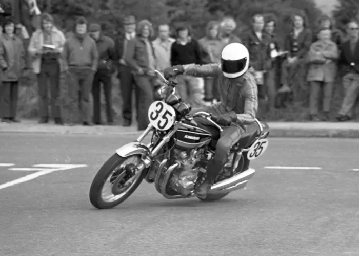 Framed Print : Andy Dubost (Kawasaki) 1975 Jurby Road Framed Print : Andy Dubost (Kawasaki) 1975 Jurby Road
