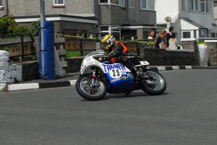 Framed Print : Andy Lee (Rob North Trident) 2014 Pre TT Classic Framed Print : Andy Lee (Rob North Trident) 2014 Pre TT Classic