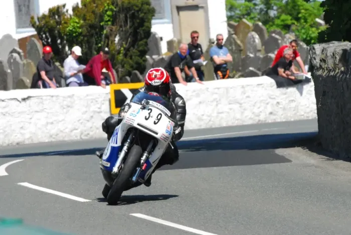 Framed Print : Andy Lee (Rob North Triumph) 2016 Pre TT Classic