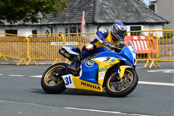 Framed Print : Andy Lovett (Honda) 2013 Junior Manx Grand Prix