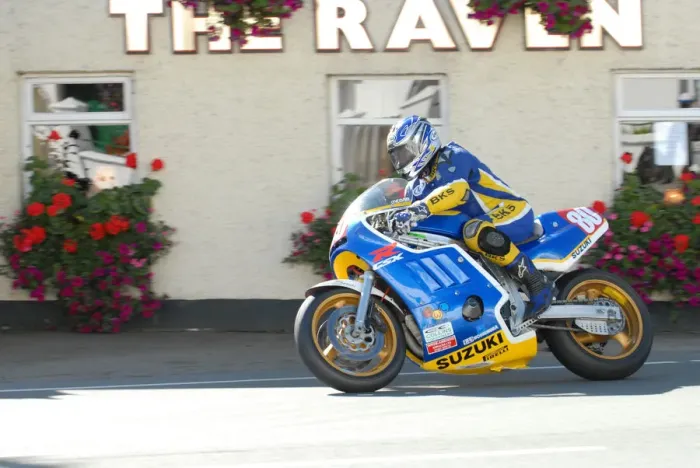 Framed Print : Andy Lovett (Suzuki) 2010 Post Classic TT
