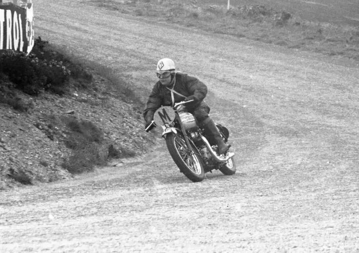 Framed Print : Angus Herbert (Triumph) Travelling Marshal 1957 TT Framed Print : Angus Herbert (Triumph) Travelling Marshal 1957 TT