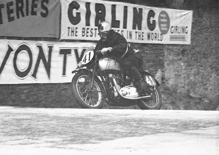 Framed Print : Angus Martin (Triumph) 1953 Senior Clubman TT Framed Print : Angus Martin (Triumph) 1953 Senior Clubman TT