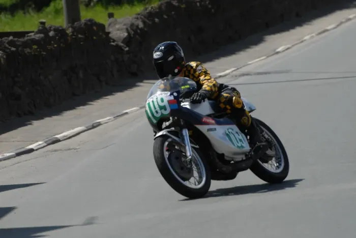 Framed Print : Anita Buxton (Suzuki) 2007 Pre TT Classic
