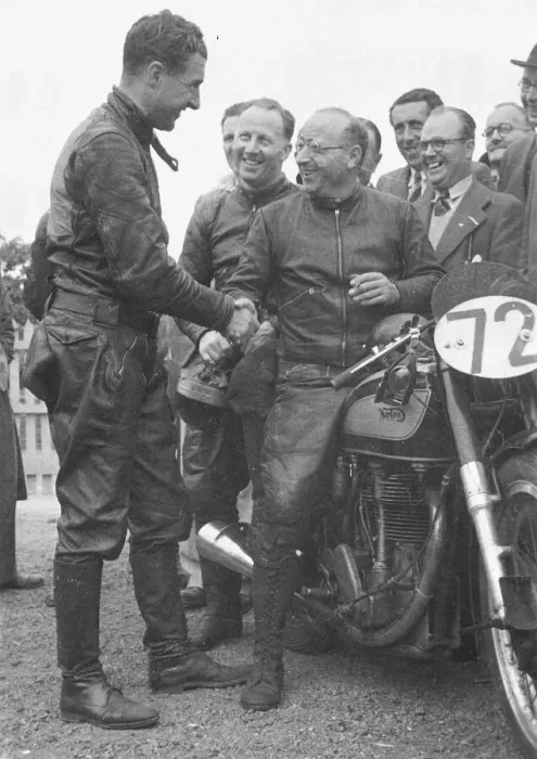 Framed Print : Artie Bell; Ken Bills; Harold Daniell; Steve Lancefield; Norton; 1947 Senior TT Framed Print : Artie Bell; Ken Bills; Harold Daniell; Steve Lancefield; Norton; 1947 Senior TT