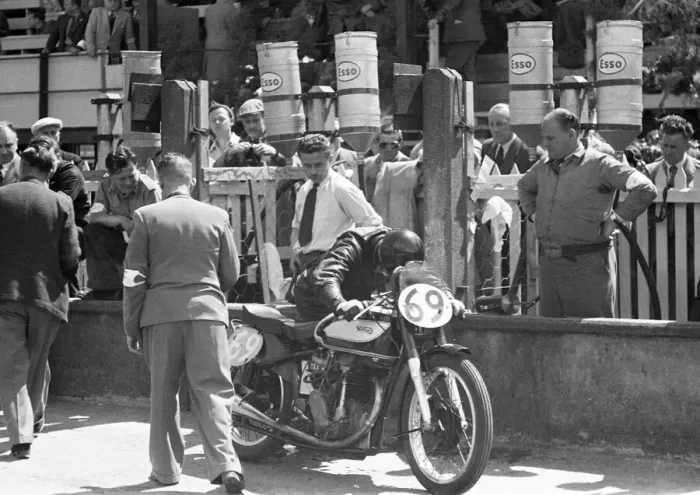 Framed Print : Artie Bell (Norton) 1949 Junior TT Framed Print : Artie Bell (Norton) 1949 Junior TT