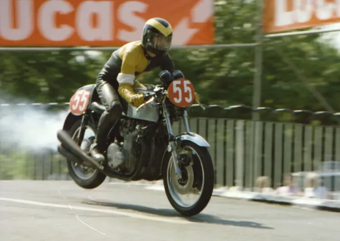 Framed Print : Asa Moyce (Kawasaki) 1976 Production TT Framed Print : Asa Moyce (Kawasaki) 1976 Production TT