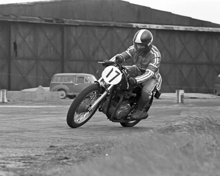 Framed Print : Barry Cubbon (Triumph) 1976 Jurby Airfield Framed Print : Barry Cubbon (Triumph) 1976 Jurby Airfield