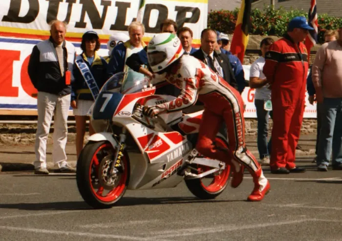 Framed Print : Barry Woodland (Yamaha) 1989 Junior TT Framed Print : Barry Woodland (Yamaha) 1989 Junior TT