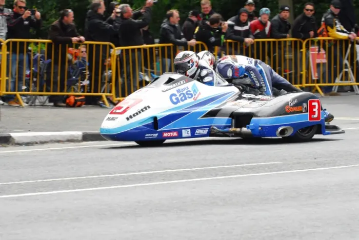 Framed Print : Ben Birchall & Tom Birchall (LCR) 2015 Sidecar TT