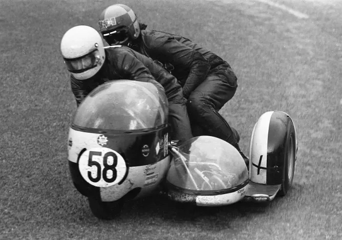 Framed Print : Bob Cass & N Panter (Triumph) 1971 750 Sidecar TT Framed Print : Bob Cass & N Panter (Triumph) 1971 750 Sidecar TT