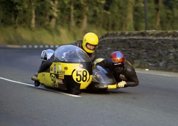 Framed Print : Bob Cass & Norman Panter (Triumph) 1971 750 Sidecar TT Framed Print : Bob Cass & Norman Panter (Triumph) 1971 750 Sidecar TT