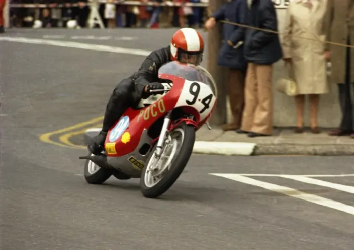 Framed Print : Bob Clough (Poco Yamaha) 1974 Junior Manx Grand Prix