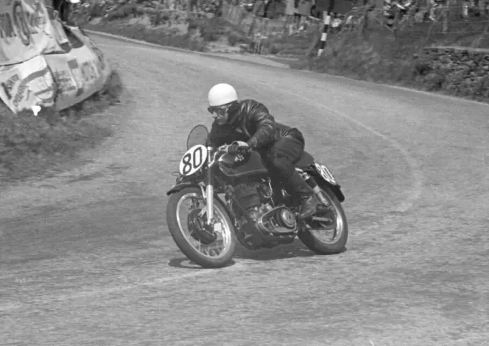 Framed Print : Bob McDonald (AJS) 1953 Senior TT