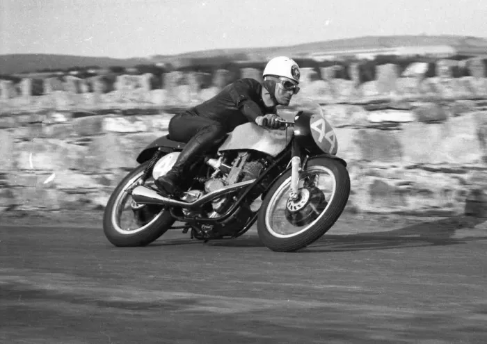 Framed Print : Bob McIntyre (AJS) 1959 Southern 100 Framed Print : Bob McIntyre (AJS) 1959 Southern 100