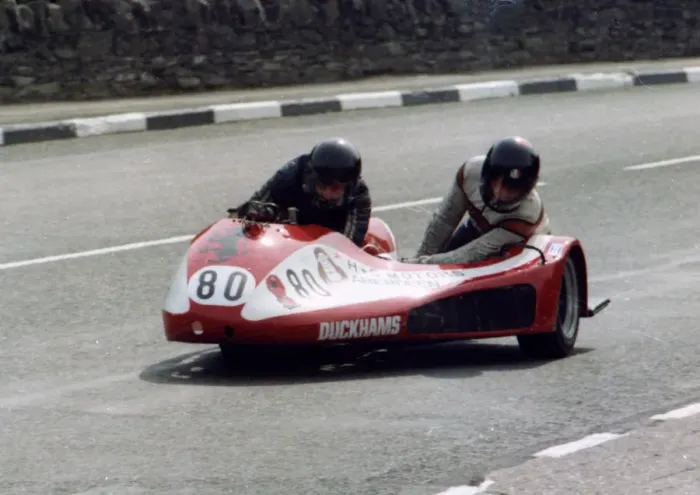 Framed Print : Bob Munro & Garry Murdoch (Chessman Imp) 1980 Sidecar TT