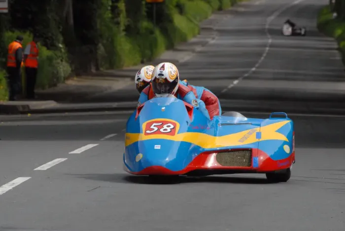 Framed Print : Brian Downey & Julie Downey (Windle Yamaha) 2009 Sidecar TT