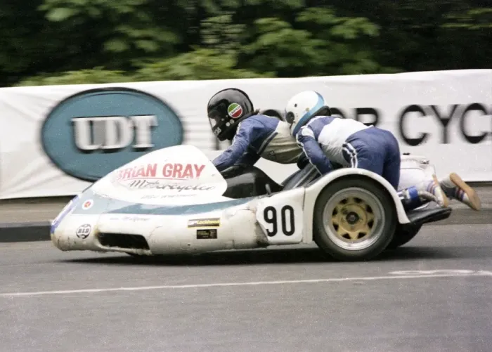 Framed Print : Brian Gray & Ian Colquhoun (May Yam) 1979 Sidecar TT Framed Print : Brian Gray & Ian Colquhoun (May Yam) 1979 Sidecar TT