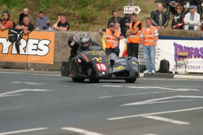 Framed Print : Brian Kelly & Dicky Gale (DMR Honda) 2010 Sidecar A TT
