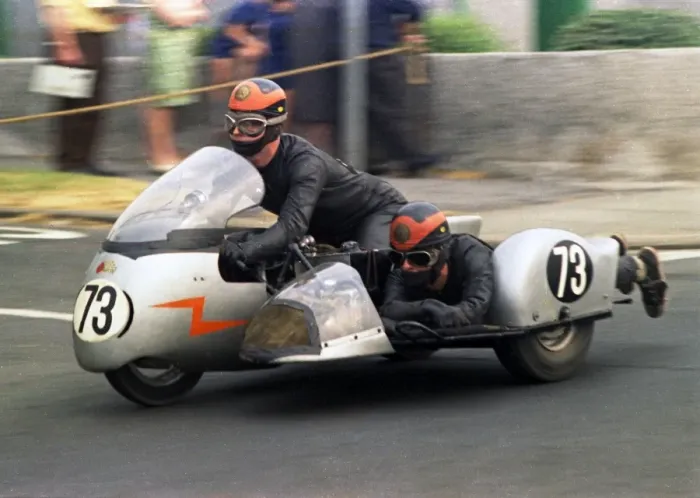 Framed Print : Brian Mee & P Louis (BSA) 1970 500cc Sidecar TT Framed Print : Brian Mee & P Louis (BSA) 1970 500cc Sidecar TT