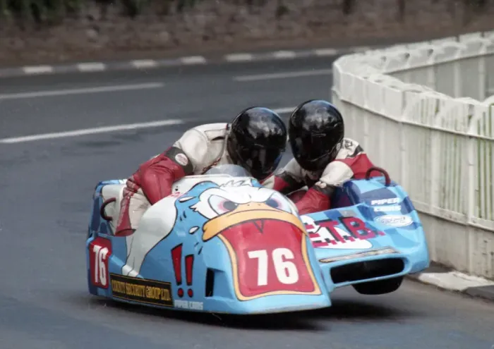 Framed Print : Brian Rostron & Ian Gemmell (Ireson) 1996 Sidecar TT