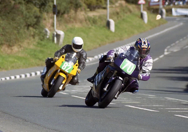 Brian Wyles (Honda) and Stephen Carr (Kawasaki) 2003 Ultra Lightweight Manx Grand Prix