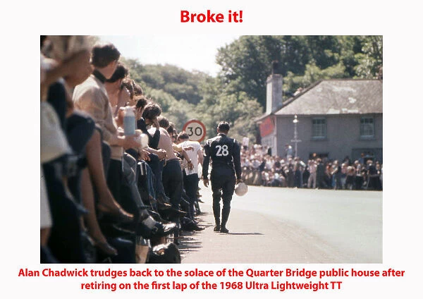 Broke it. Alan Chadwick trudges back to the solace of the Quarter Bridge