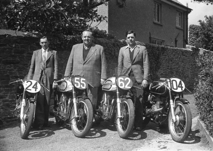 Framed Print : The Bryants of Biggleswade 1953 TT team Framed Print : The Bryants of Biggleswade 1953 TT team